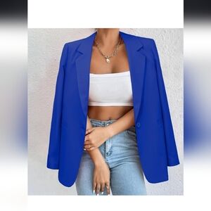 The Drop Elegant Women's Blazer Size M Royal Blue.